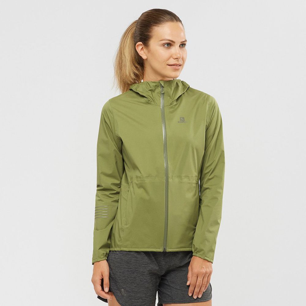 Salomon Israel LIGHTNING WATERPROOF - Womens Jackets - Olive (DBOV-26743)